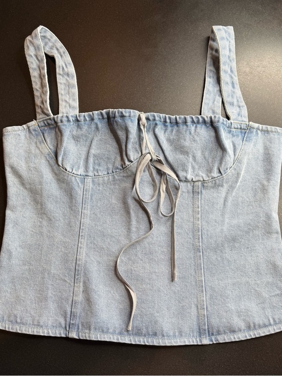 Lioness Tops - NWOT Lioness Daydream Corset Top XL Classic Denim Revolve Bustier
